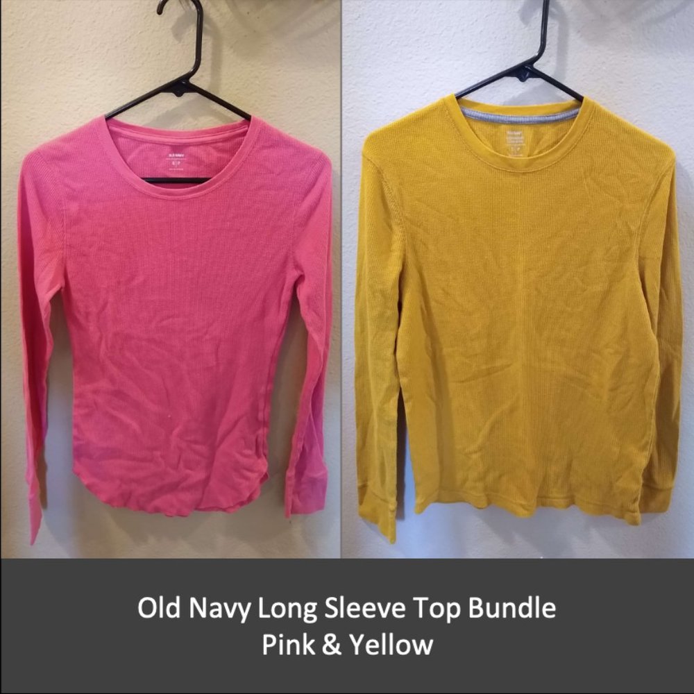 Old Navy Long Sleeve Top Bundle (Yellow & Pink)